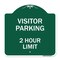 Signmission Visitor Parking Sign Visitor Parking 2 Hour Limit, Green & White Alum Sign, 18" x 18", GW-1818-22729 A-DES-GW-1818-22729 - alternate 1